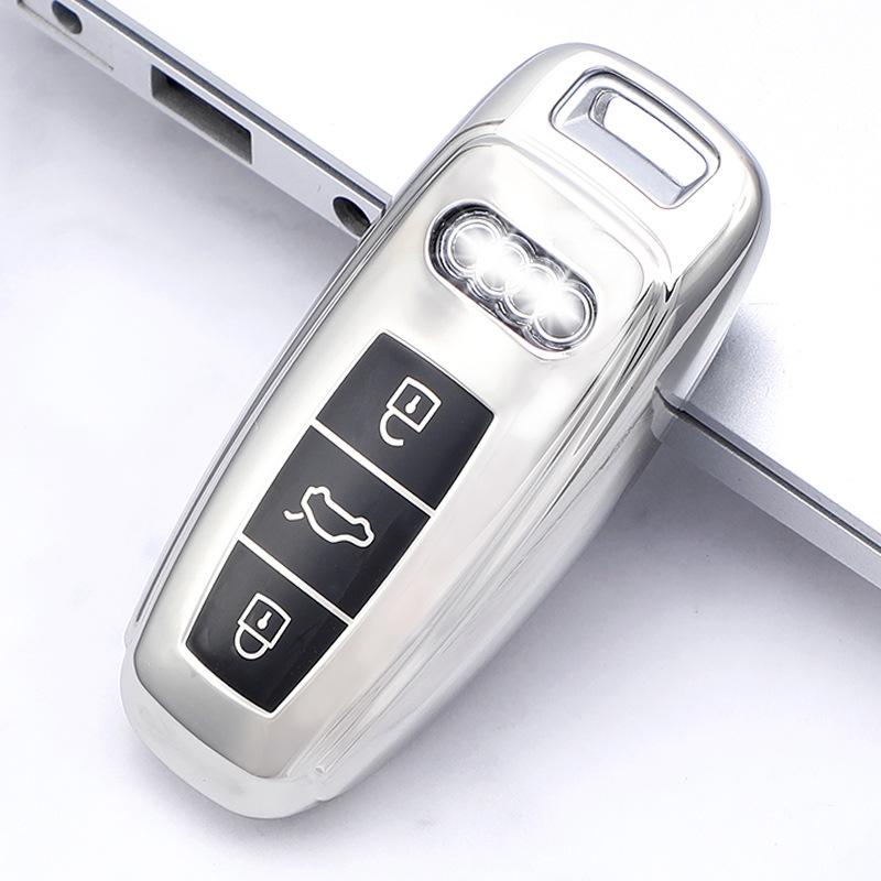 High Quality TPU Car Remote Key Case Shell Cover for A6 A7 A8 E-tron C8 D5 Q7 Q8 2018 2019 Protector Holder Fob Accessories