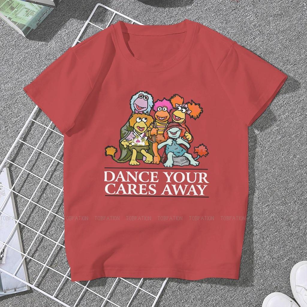 ZX Dance Your Cares Away Kawaii Girls Women TShirt Fraggle Rock 5XL Blusas Harajuku Casual Short Sleeve Vintage Oversized Tops