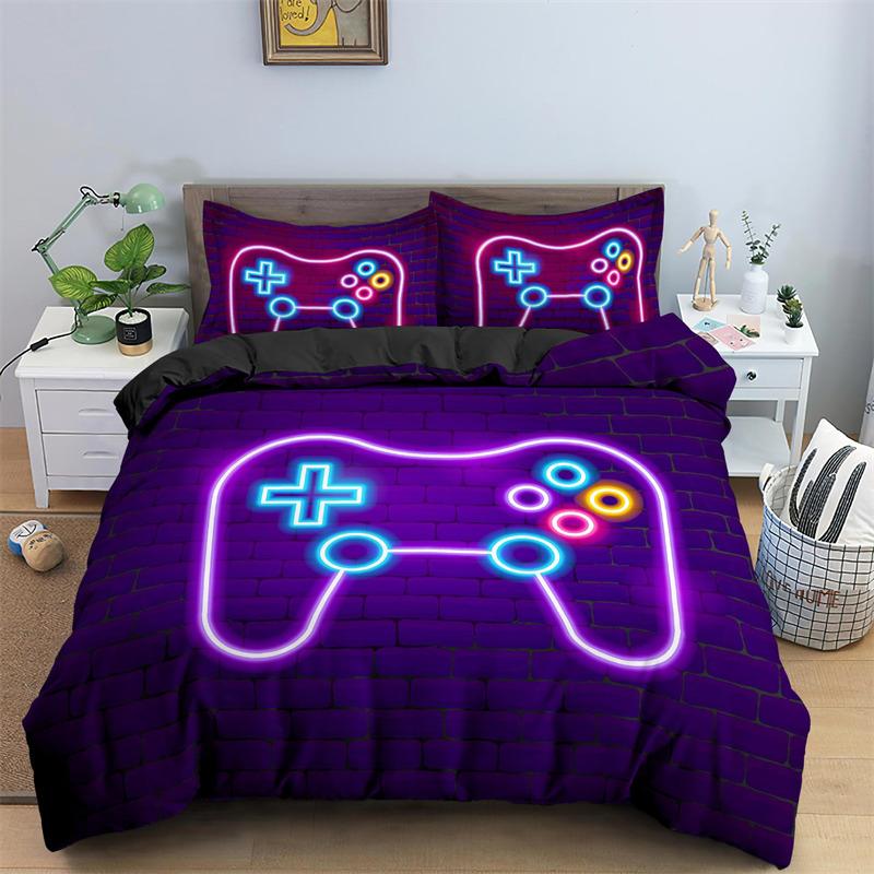 Boys Gamepad Duvet Cover Play Gamer Bedding Set Video Games Quilt Cover Twin King For Kids Teen Child Game Room Decor