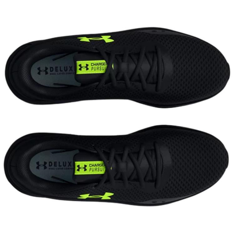 Under Armour Charged Pursuit 3 Lightweight Comfortable Low-Top Casual Running Shoes Unisex Sneakers Black Green 3024878-006