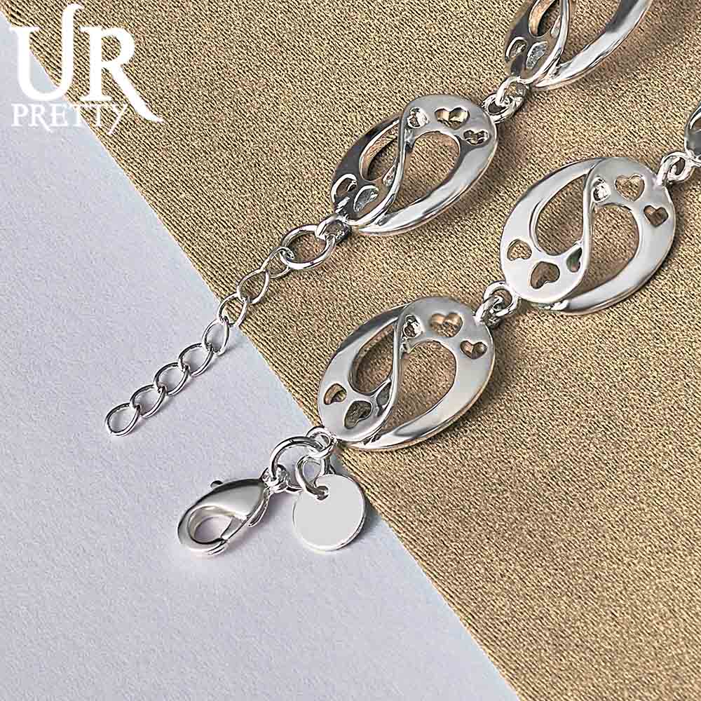 925 Sterling Silver Heart Bracelet Fashionable Wedding Jewelry