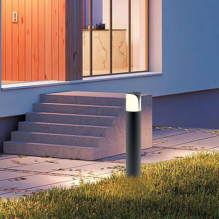 Potelet extérieur E27 23W IP44 en Aluminium Gris