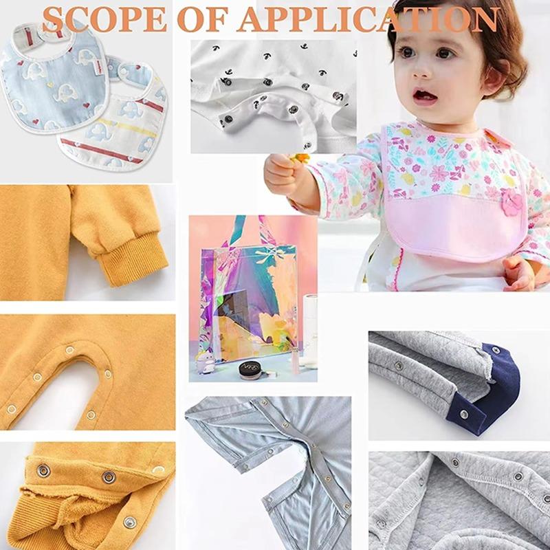 Clothing Button Set Multicolored Solid Buckles+Pliers Set Metal Snap Button Replaceable Clothing Buttons