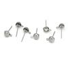 30Pcs 4MM 6MM Stainless Steel Round Ball Earrings Stud Post with Loop Fit Women DIY Earring Jewelry Making Craft Accessories
