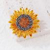 Enamel Sunflower Brooch Women'S Diamond Plant Flower Corsage Fashion Alloy High-End Jewelry