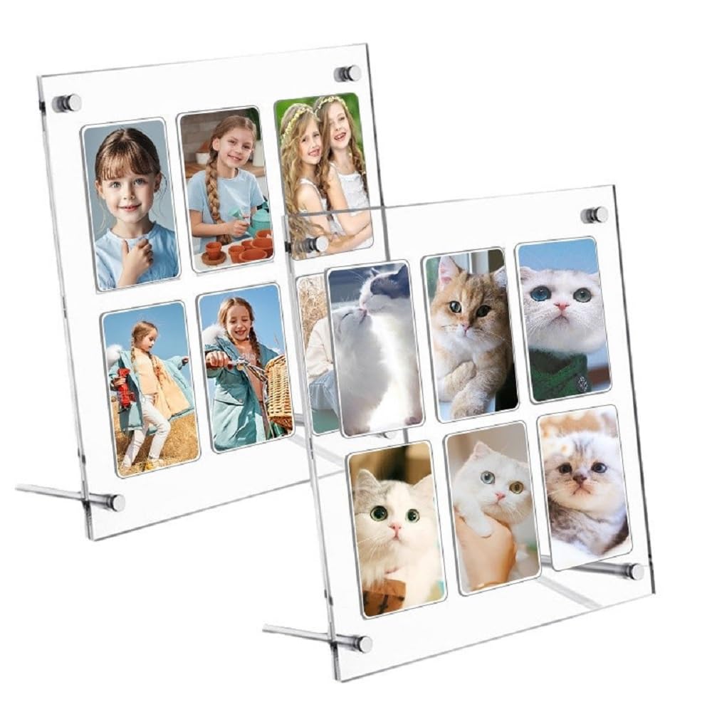 siawadeky Card Display 4 Fully Card 3 Layer Individual Screw Acrylic Scratch Deterioration Card Compatible with Trading Anime Character Cards Case,