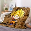 1PC Goku, Super Saiyan Blanket Soft Warm All Season Throw for Sofa, Bed, Car, Office Vibrant Colorful Design, Durable & Cozy Gift