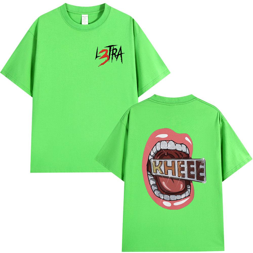 

Rapper Luar La L L3TRA KHEEE Album T Shirts Men Women Hip Hop Fashion Short Sleeve T-shirts Cotton Oversized T-shirt Streetwear XL