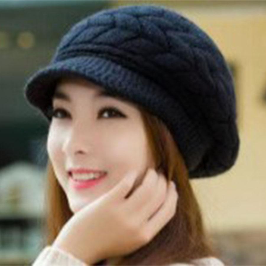 Winter Women's Wide Brimmed Warm Hat Knitted Hat Women's Soft and High Elasticity Warm Hat Women's Hat Solid Color 2025 New Mode