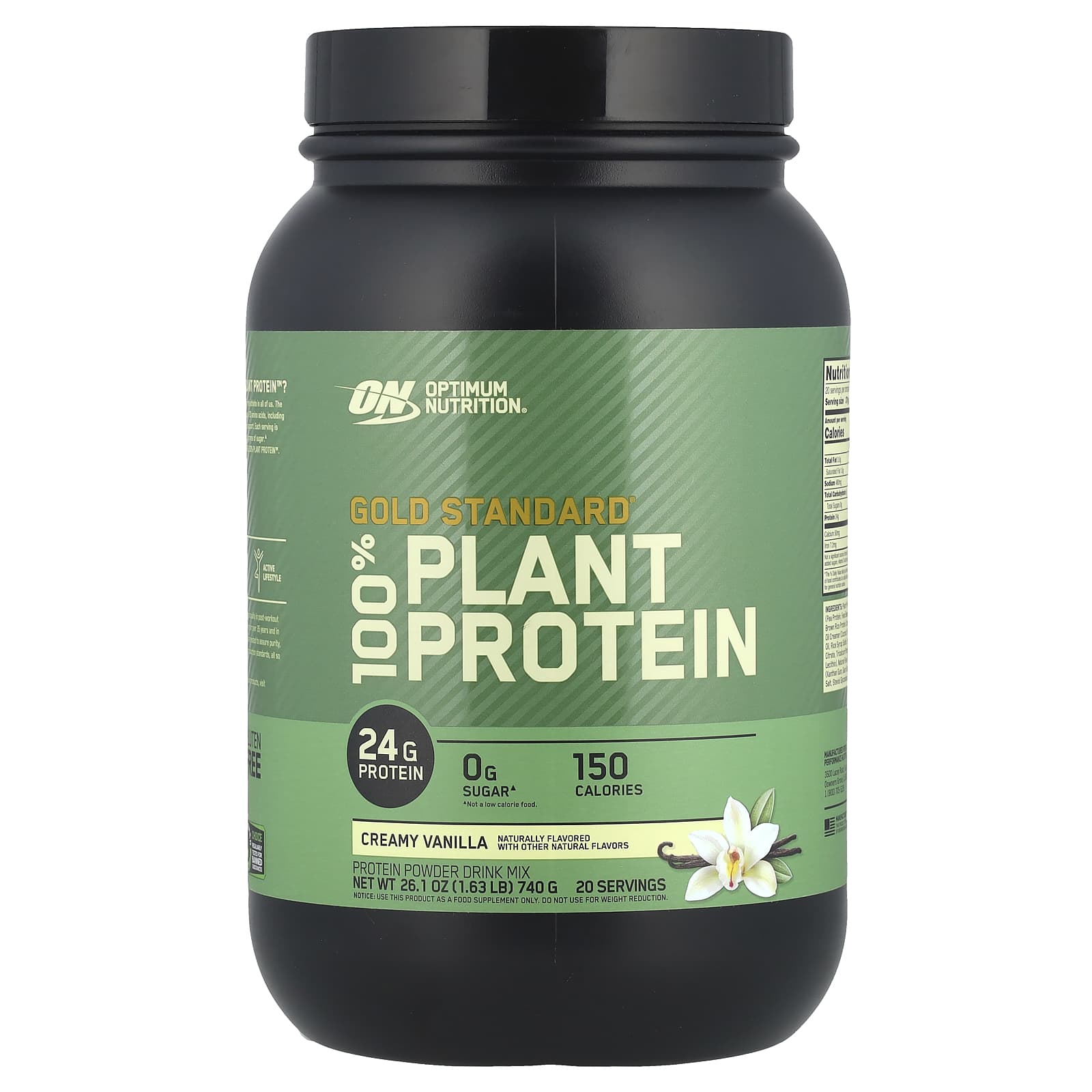 

Gold Standard 100% Plant Protein, Creamy Vanilla, 740G (1.63Lbs)