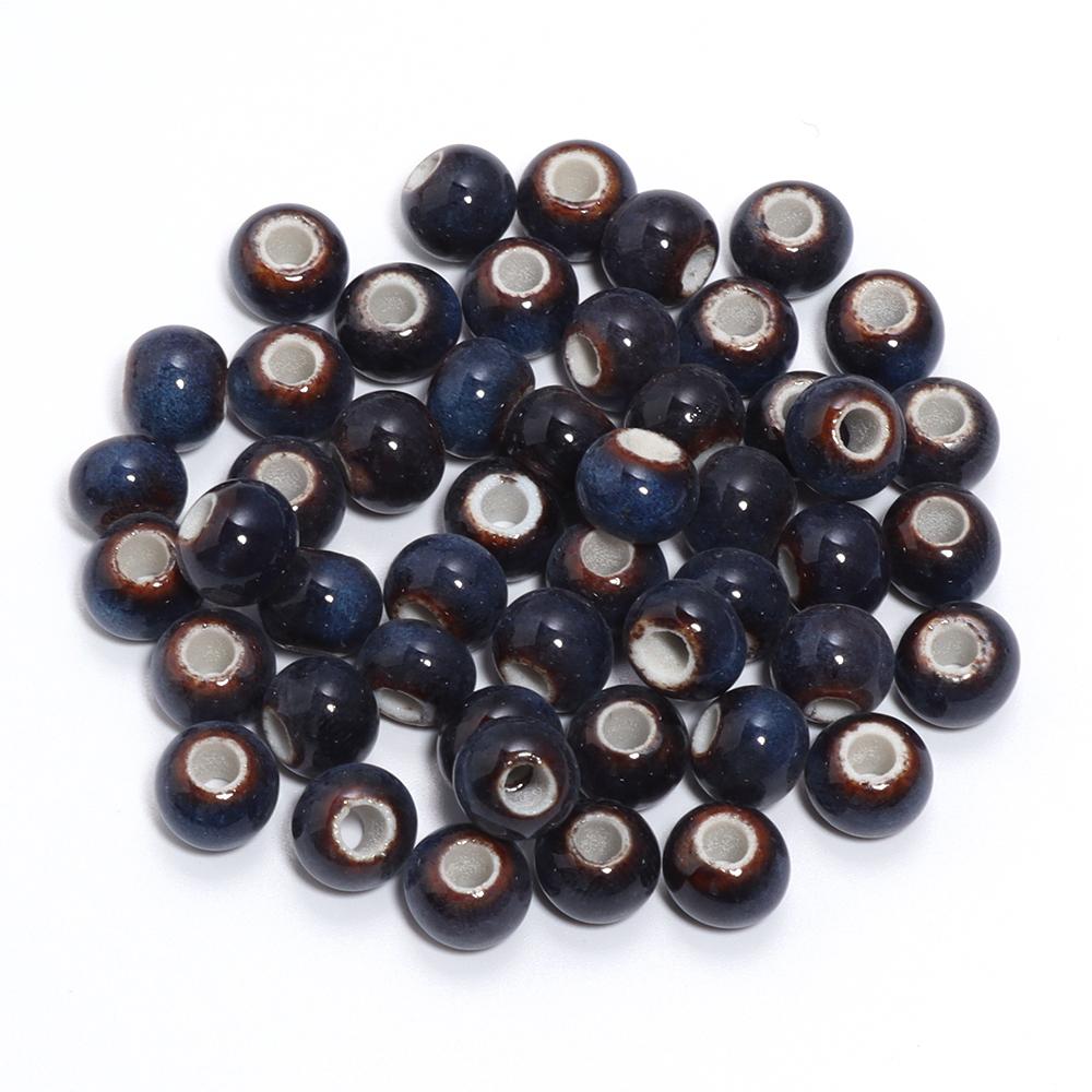 30pcs/lot Round Shape Ceramic Beads Colorful Loose Beads Spacer Beads For DIY Jewelry Making Necklace Bracelet Accessories