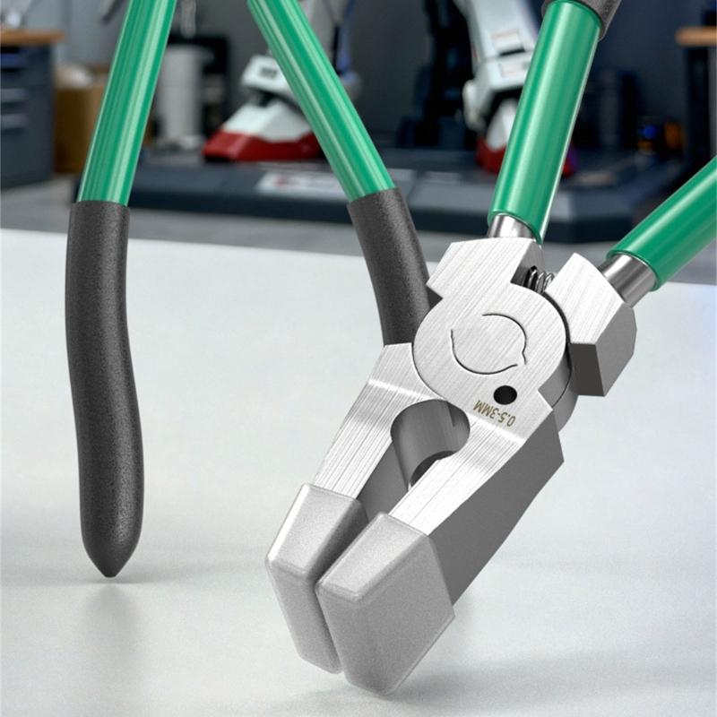 Carbon Steel Crafting Clip Pliers For Secure Glass Copper Rod Trimming With Improved Friction Coated Tip