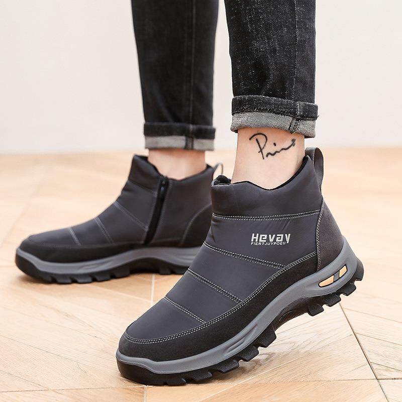 Men's Winter Thickened Padded Waterproof Comfortable Warm Anti Cold Lightweight Hiking Waterproof Non-slip Thick Sole Snow Boots