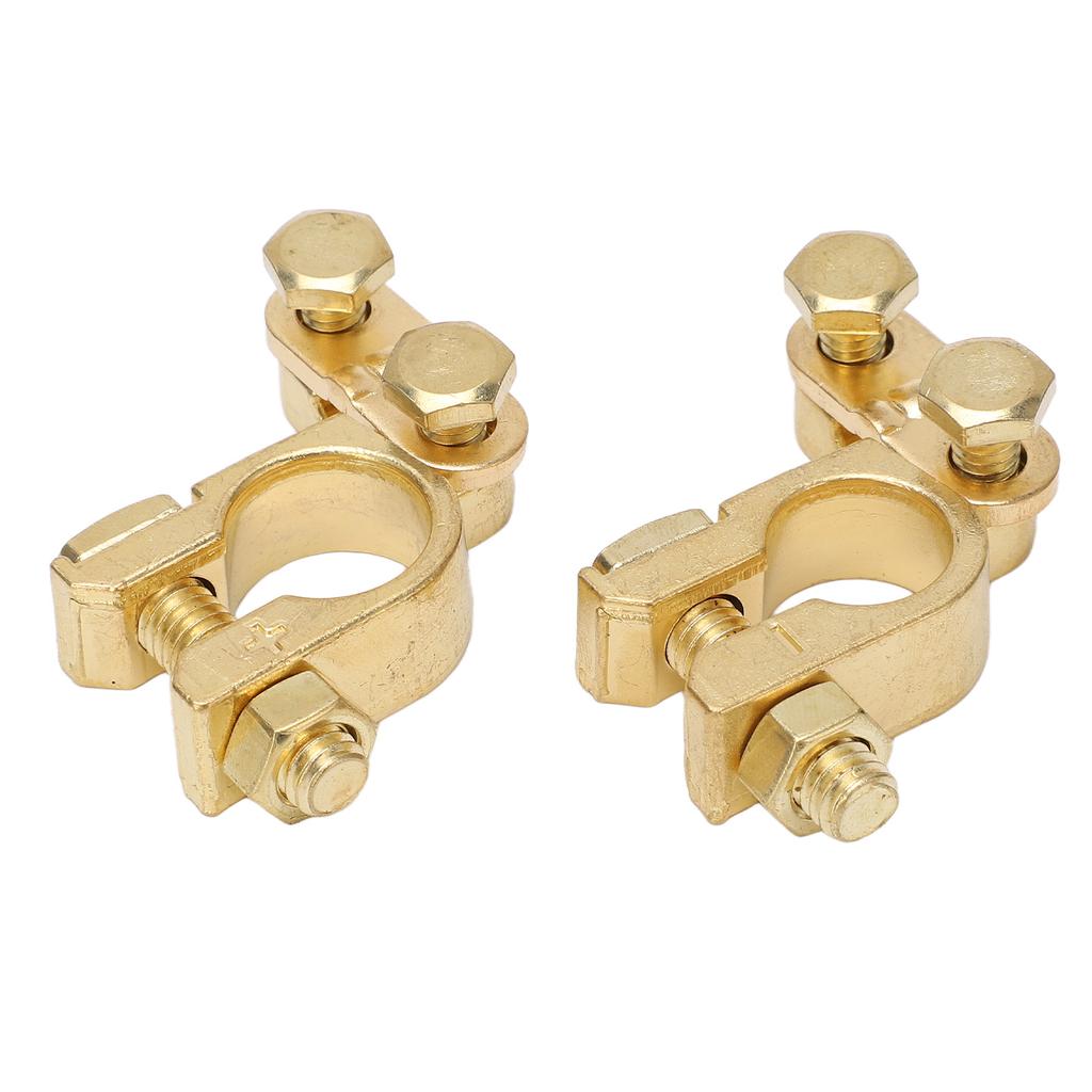 2pcs Car Battery Connector Brass Positive Negative Battery Terminal For RV ATV Boat
