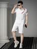 Guochao 2025 New Style Plum Blossom Embroidered Lapel Polo Shirt for Men, Summer Business Casual Short-Sleeve T-Shirt Men's Top