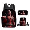 Deadpool 3pcs Student School Bag Backpack Lunch Bags Pencil Case Gifts Kids