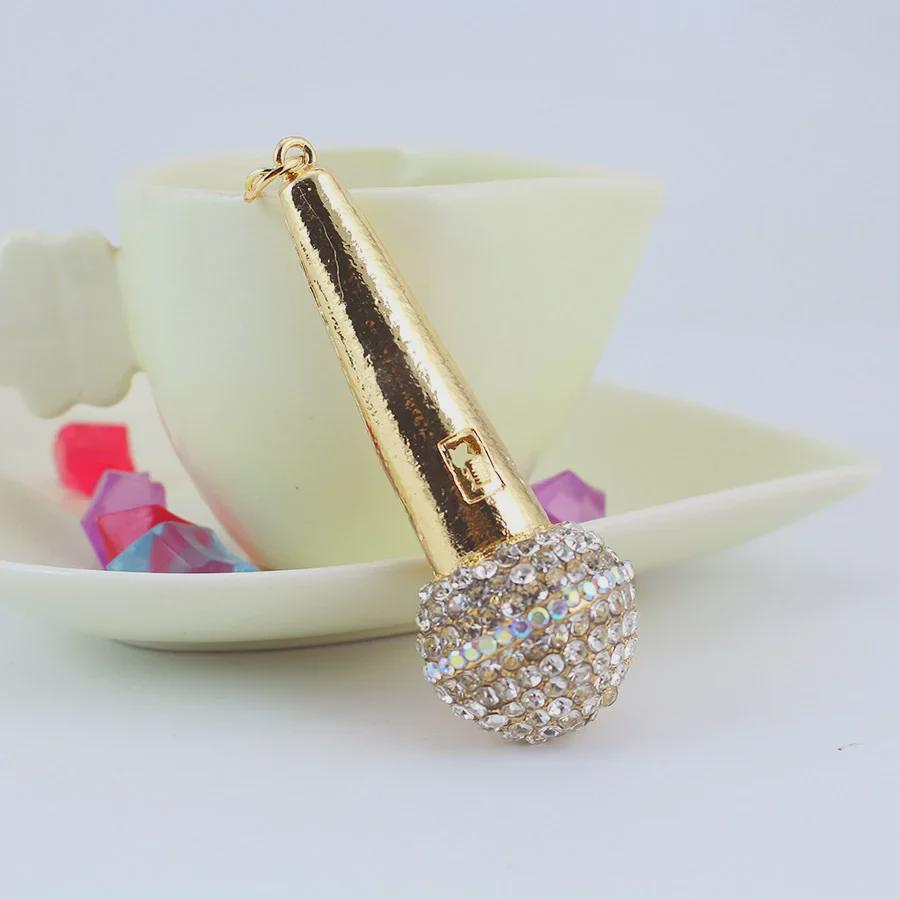 Rhinestone Microphone Keychain: Exquisite Fashion Gift for Friends