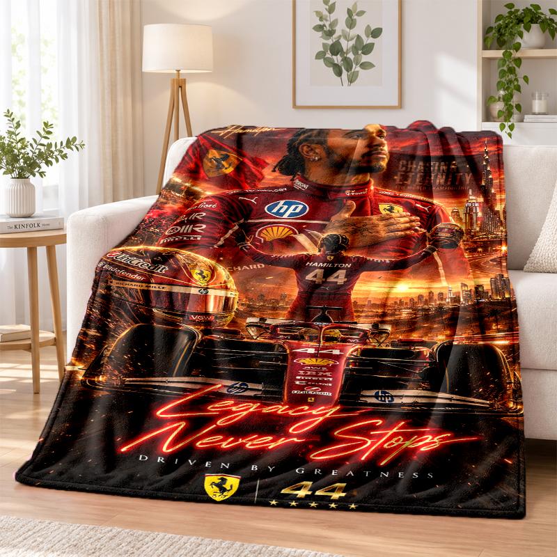 Coperta in Flanella Stampata Lewis Hamilton Caldo Comfort Coperta da Letto Per Decorazione Interna della Casa