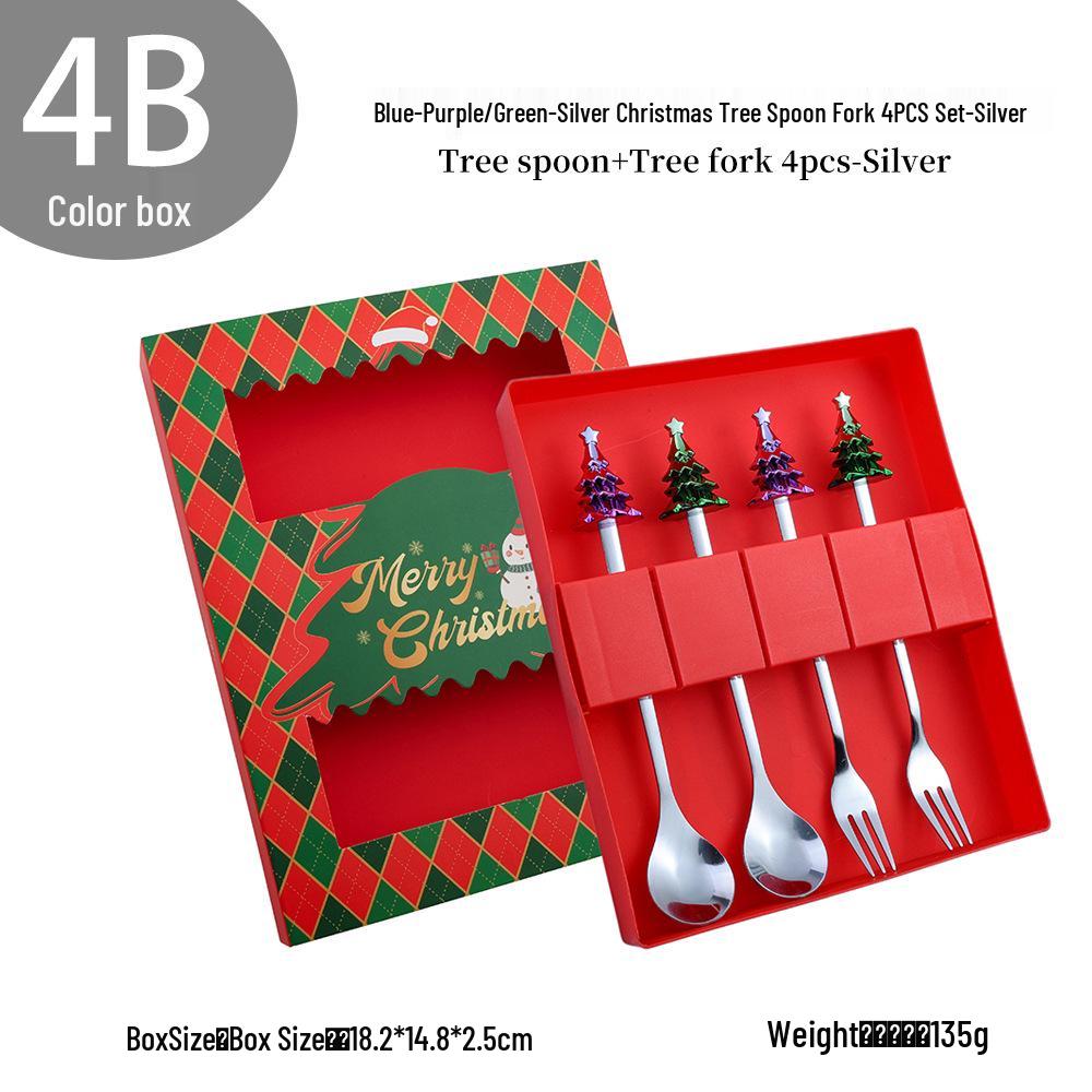 Cross-Border Cute Snowman Christmas Spoon & Fork Set – Creative Dessert Tableware Gift