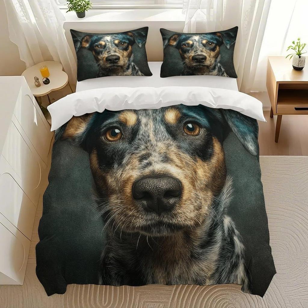 Pet Dog Hound Pattern Bedding Sets Cute Puppy Print Duvet Cover Bed Comforter Set Exquisite Bed Supplies Set Luxury Gift