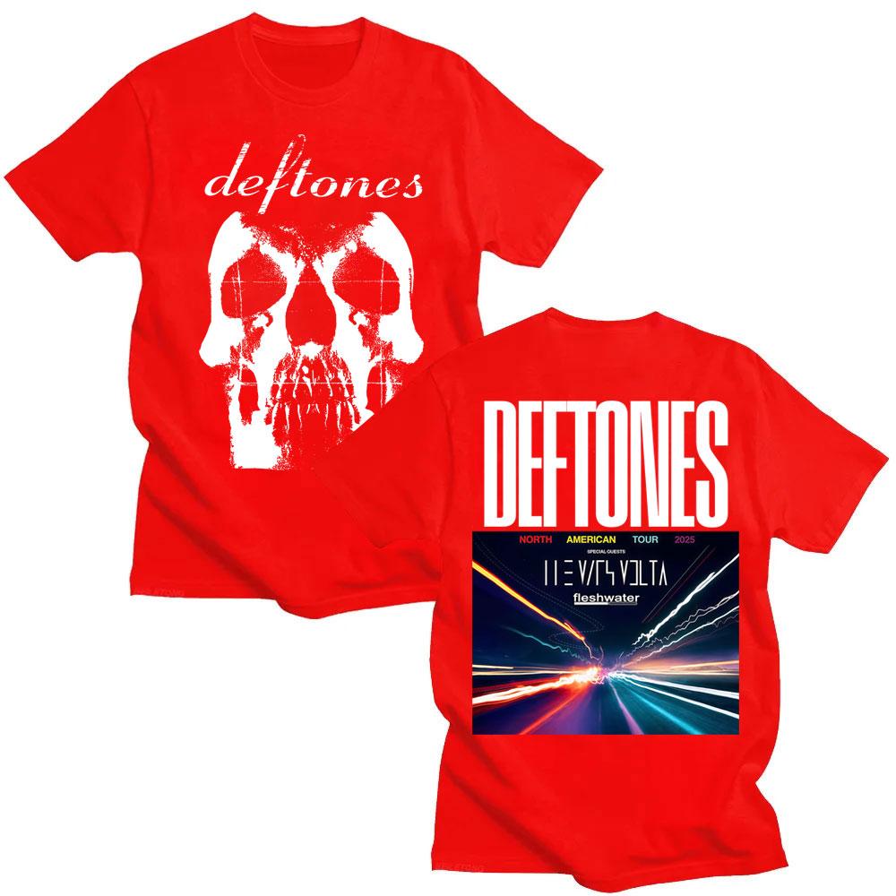 Hip Hop Rock Deftones North American Tour 2025 T-shirt Trendy Vintage Men Women Hipster T-shirts Cotton Loose T Shirt Fans Gifts