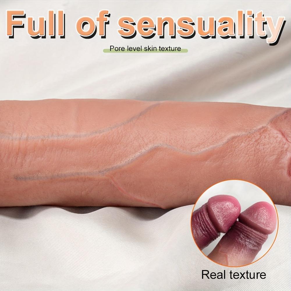 Double Head Realistic Male Masturbator, U-Shaped, Double Head, Liquid Silicone, Non-Electric, Without Battery, for Women