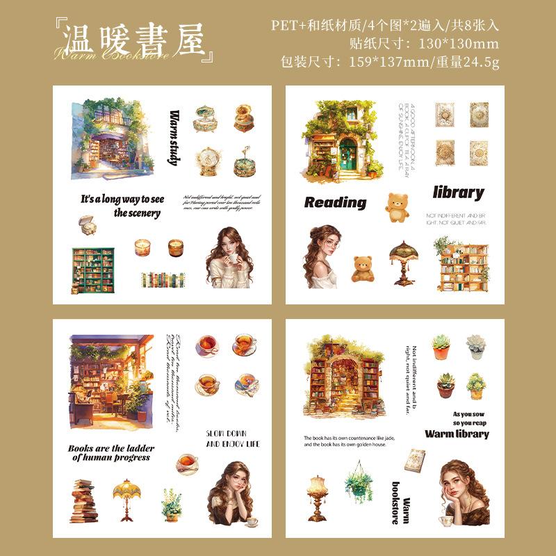 

8 Sheets Vintage Girls leisure Stickers Decorative collage Diary Album Scrapbooking material Junk Journal Supplies