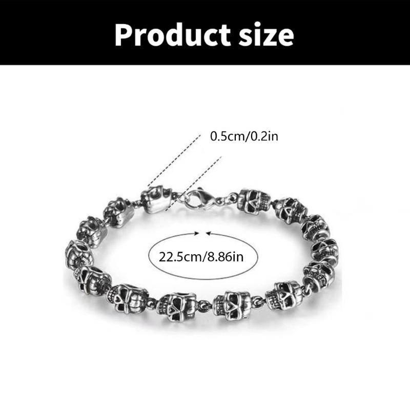 Totenkopf Armband Metall Hand Schmuck Einzigartige Designs Modisch für Rockmusikliebhaber Zeigt Persönlichkeit und Mode