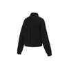 Li Ning Fitness Series Stand Collar Solid Color Zipper Long Sleeve Loose Cardigan Sweatshirt Women outerwear Black AWDU764-5