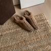 2025 Autumn and Winter New Square Head Thick-soled Outer Wear Half-drag Hairy Lazy Women Warm Trendy Shoes