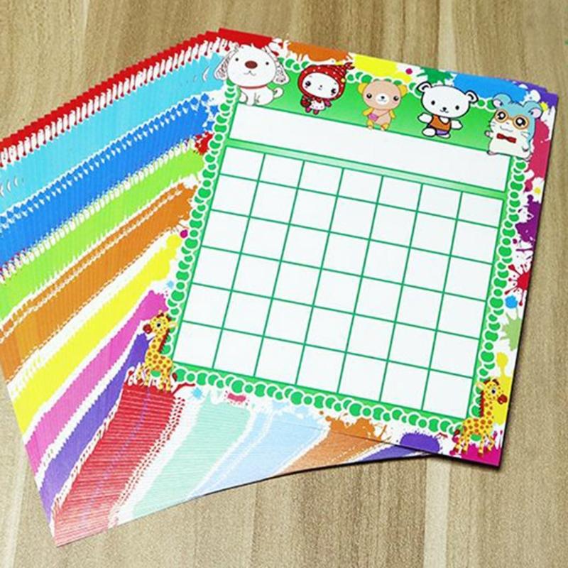50 Pieces Classroom Incentive Chart Cartoon Children Positive Behavior Reward Board for Shool Teacher Student