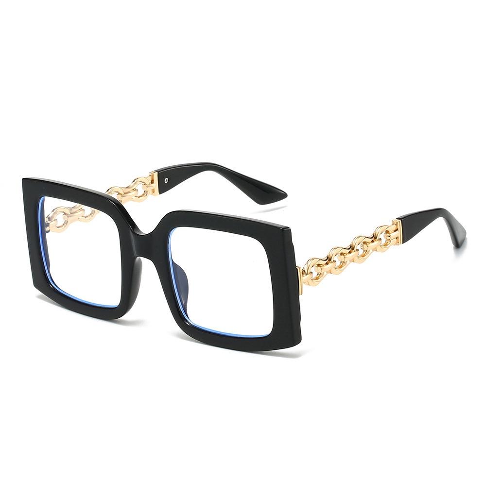 JYL TS Sunglasses UV Square Large Frame Chain/3242