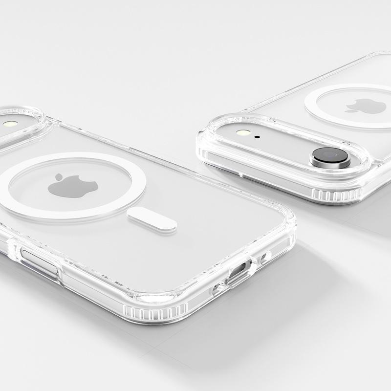 Suitable for iphone17 transparent magnetic mobile phone case four corners anti-drop magsafe apple 16 pro space hard case