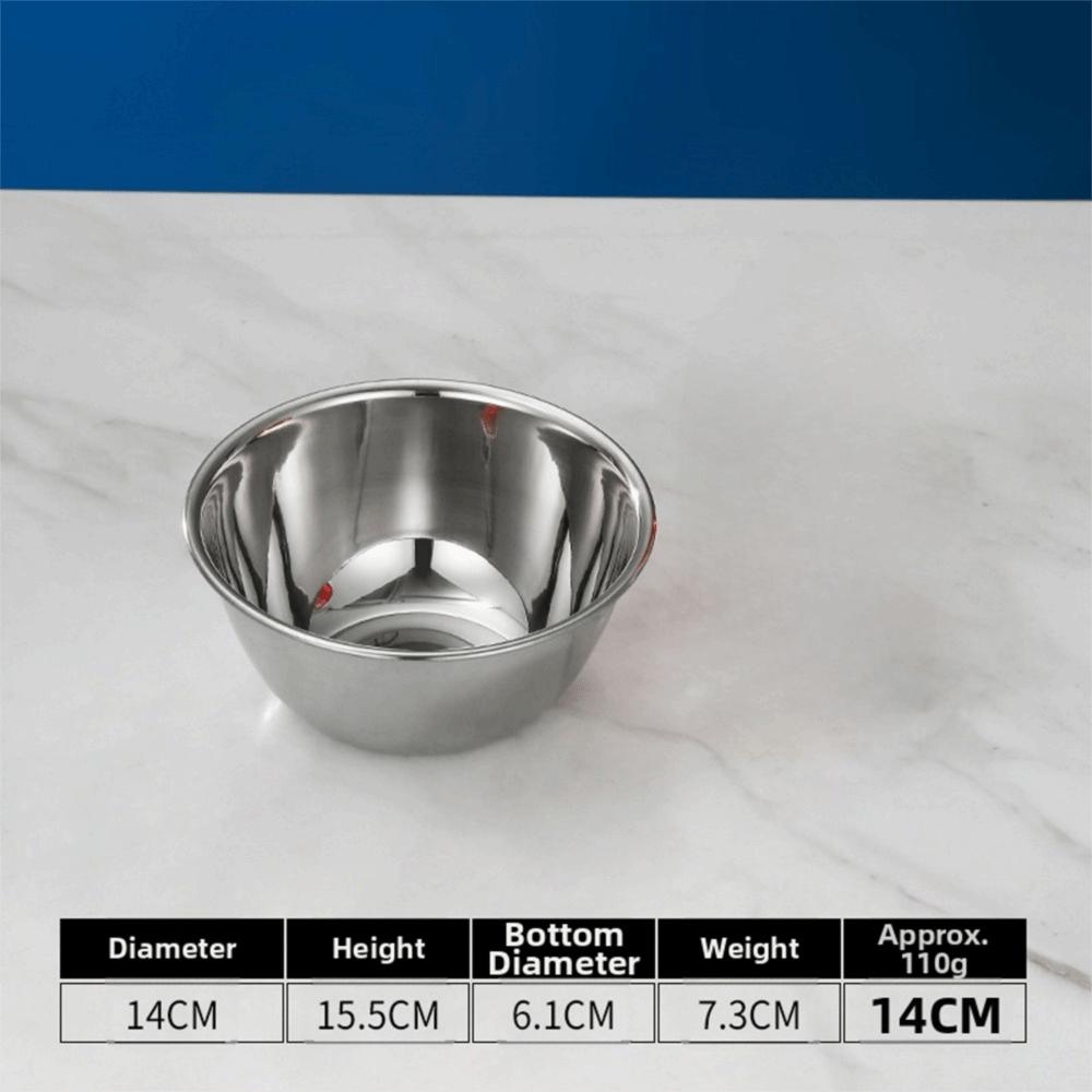 Stainless Steel Soup Bowl 12/14/16/18/20/22/24cm Mixing Basin Salad Mixing Bowls