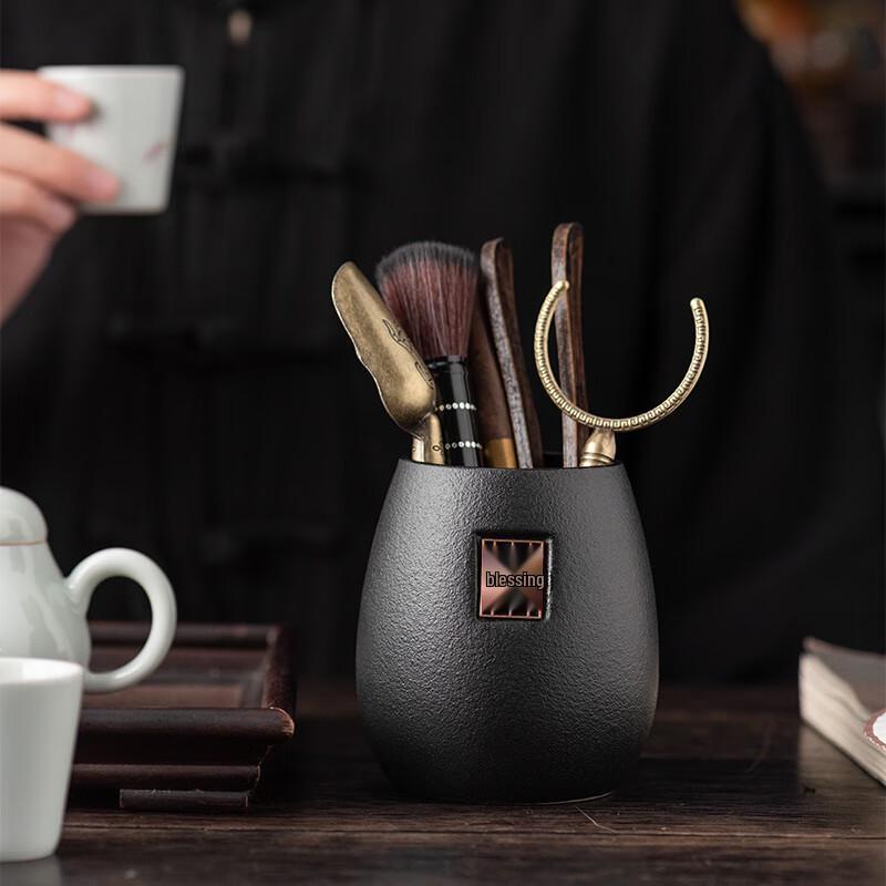 Ebony Wood Six Gentlemen Tea Tool Set