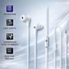 Qoltec Słuchawki dokanałowe z mikrofonem | Białe | Płaski kabel 1.2m