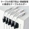 ELECOM Cable Holder, Magnetic Type, 5 Pieces Fixed, Cable Clip, Cable Collection, Adhesive Fixation, Disconnection Prevention, Black, 5 Pieces EKC-CHS