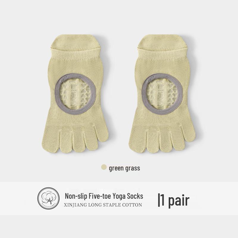 Women's Anti-Slip Yoga & Pilates Five-Toe Socks - Summer Thin, Pure Cotton Toe Separator Boat Socks
