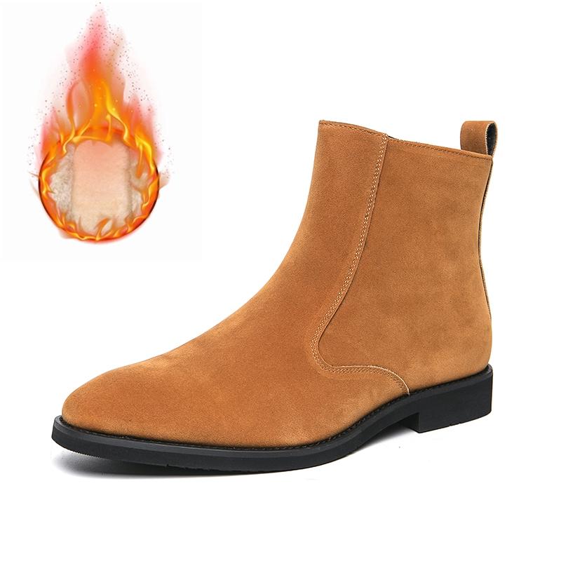 Nuovo Arrivo Stivali in Pelle Scamosciata Nabuk Uomo High Top Tendenza Stivali Retro Personalità Moda Uomo Casual Chelsea Stivaletti Invernali alla Caviglia