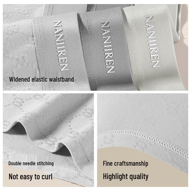 Nanjiren Men's 3-Pack Cotton Antibacterial Boxer Briefs