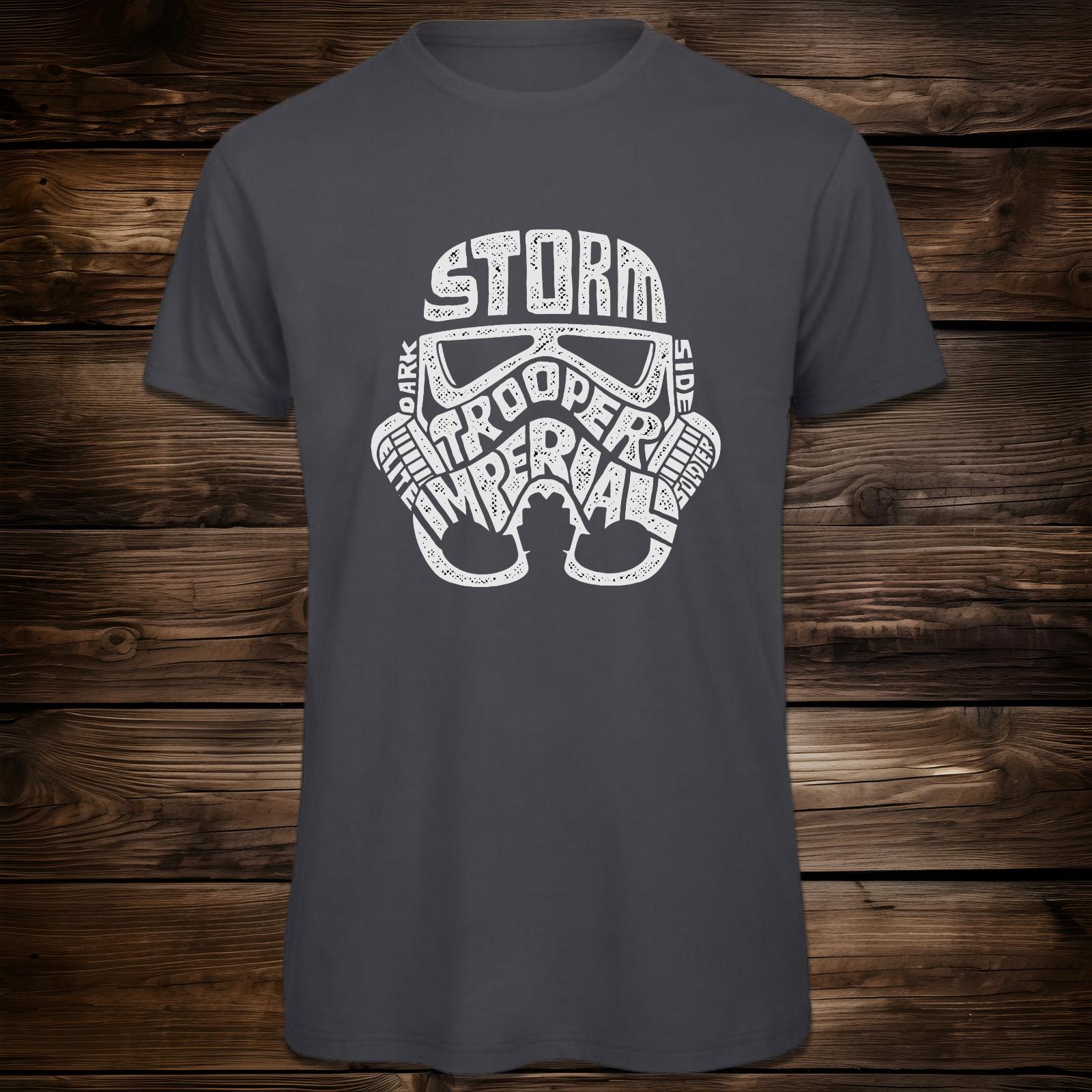 

Stormtrooper Star Wars T-Shirt Mens Womens Tees Top - Dark Side Calligram in Black, Navy and Charcoal S