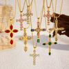 Vintage Minimalist Titanium Steel Cross Necklace Light Luxury Pendant Jewelry for Women Men