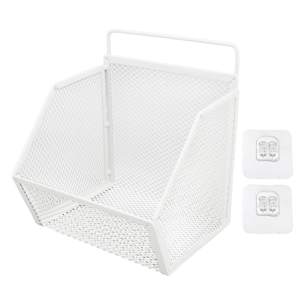 Hangende Draadmand 13,2x10x15cm Zelfklevende Metalen Kleine Draad Opbergmand voor Keuken Badkamer Slaapkamer