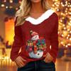 Dámské košile s dlouhým rukávem Roztomilé topy Vánoční potisky Trička Blůzy Ležérní Nadměrné velikosti Základní topy Pulovr