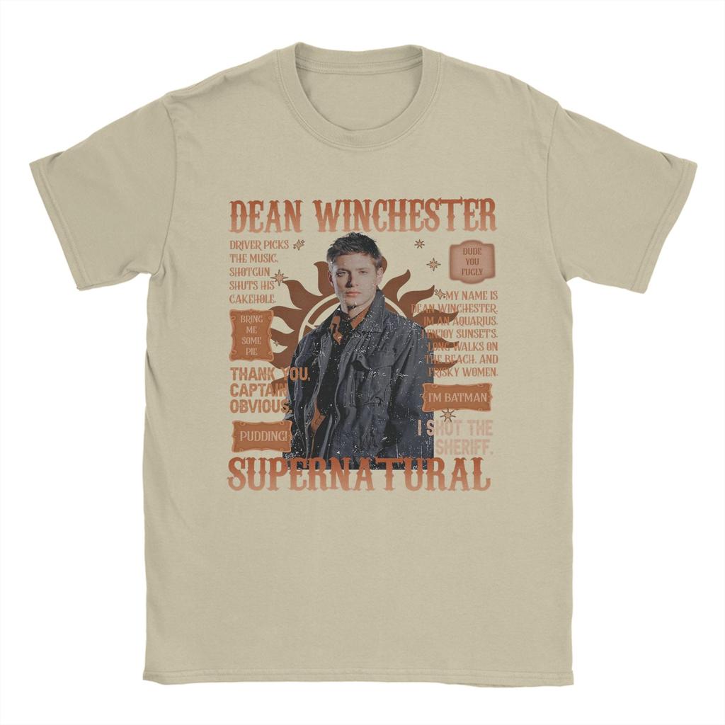 Supernatural Vintage Dean Winchester Men T Shirts  Vintage Tees Short Sleeve Round Neck TShirt 100 Cotton 4XL 5XL Clothing