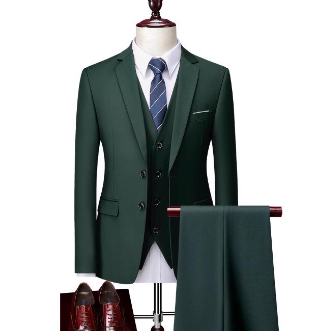 Men's Three-Piece Suit - Formal/Casual Office Groom Wedding Attire