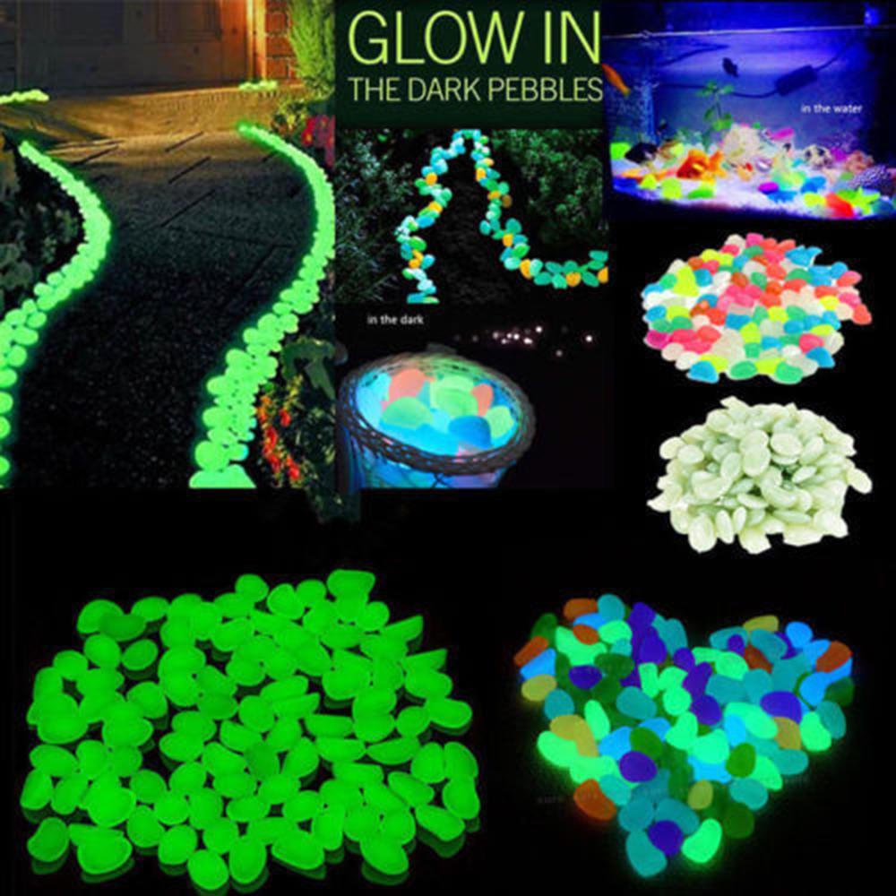 100 Pcs Glow In The Dark Stones Pebbles Rock For Walkway Wedding Fish Tank Garden Decoration 100 Pcs Glow In The Dark Stones Pebbles Rock For Walkway Wedding Fish Tank Garden Decoration