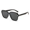 Men's Polarized Driving Sunglasses with TR Frame & Wood Grain Arms, Ideal for Larger Faces
