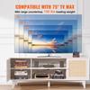 Rattan-TV-Ständer 191cm Fernseher Boho-TV-Schrank Weiß Fernsehschrank