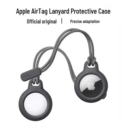 Apple AirTag Kinderfreundlicher Schutz-Schlüsselanhänger - Vollständige Abdeckung Anti-Verlust-Hülle mit Lanyard